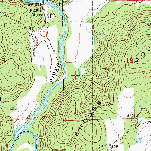 Topographic Map of Piney Creek, MO
