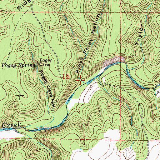 Topographic Map of Piney Point Hollow, MO