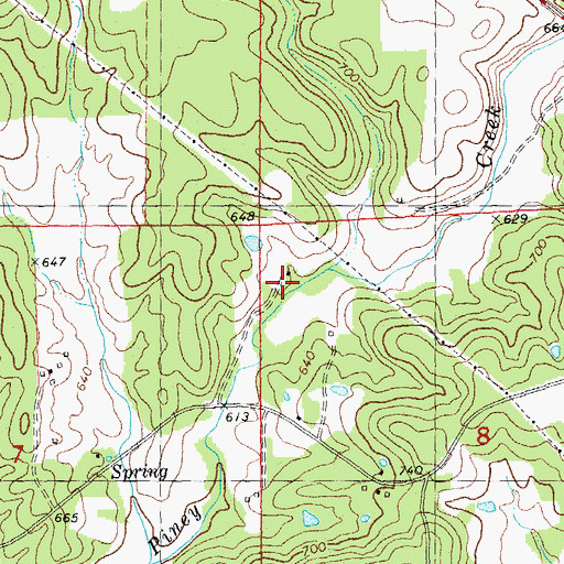 Topographic Map of Piney School, MO