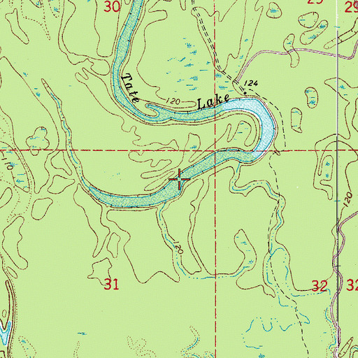 Topographic Map of Tate Lake, AR