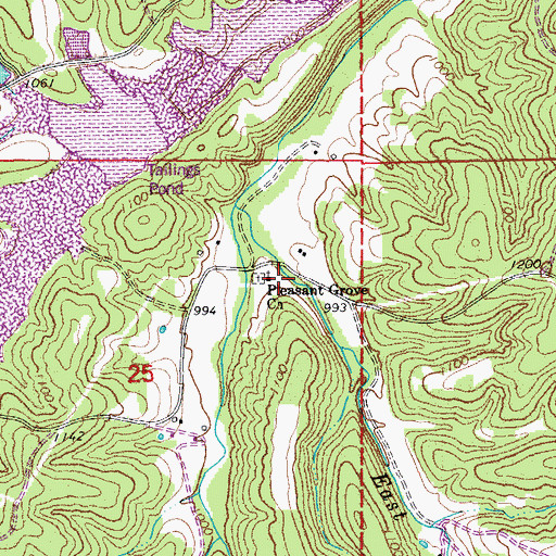 Topographic Map of Pleasant Grove Church, MO