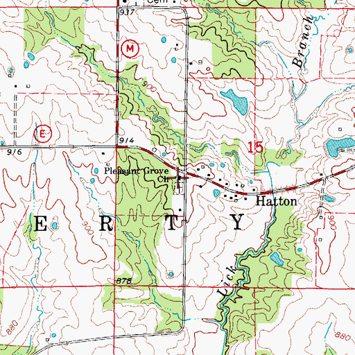 Topographic Map of Pleasant Grove Church, MO