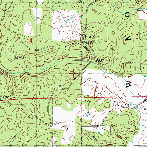 Topographic Map of Pleasant Hill School (historical), MO