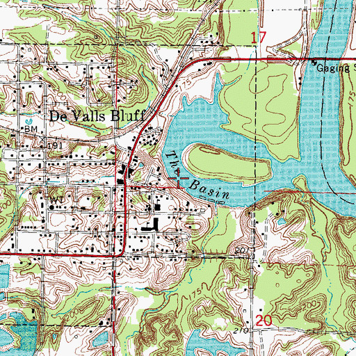 Topographic Map of The Basin, AR