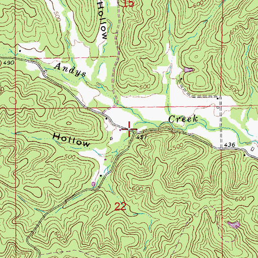 Topographic Map of Polecat Hollow, MO