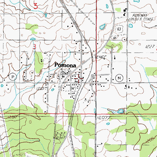 Topographic Map of Pomona, MO