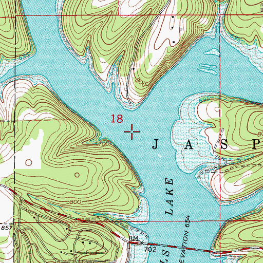 Topographic Map of Pond Fork, MO