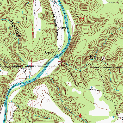 Topographic Map of Pond Hollow, MO