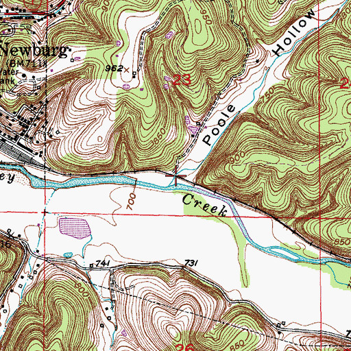 Topographic Map of Poole Hollow, MO