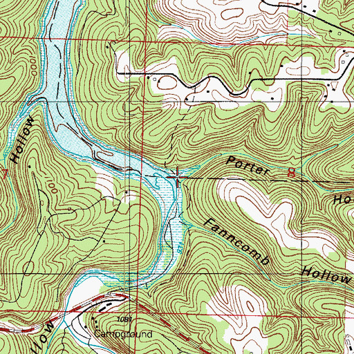 Topographic Map of Porter Hollow, MO