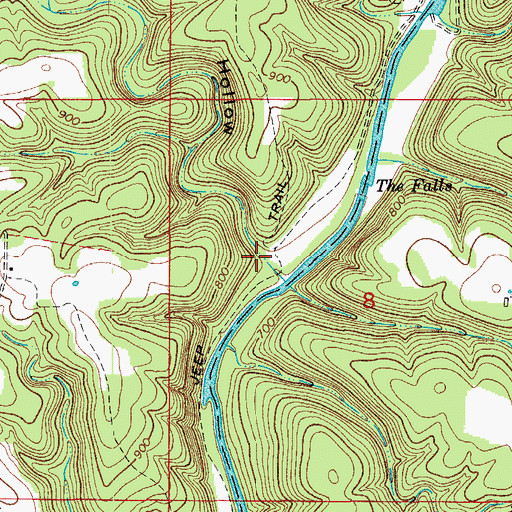 Topographic Map of Portwood Hollow, MO