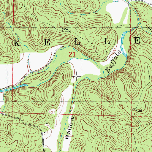 Topographic Map of Possum Hollow, MO