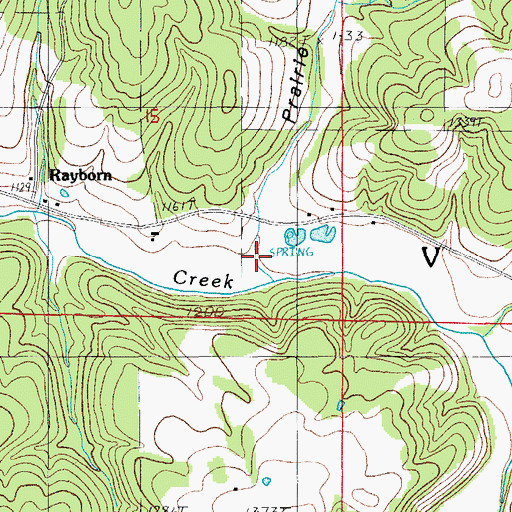 Topographic Map of Prairie Hollow, MO