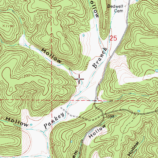 Topographic Map of Prater Hollow, MO