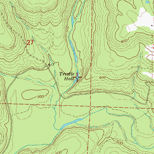 Topographic Map of Trestle Hole, AR