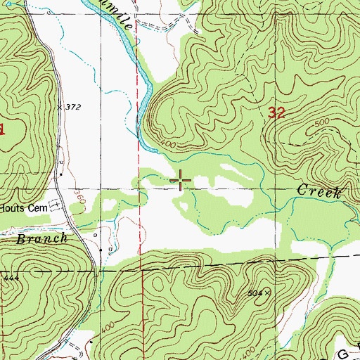 Topographic Map of Procter Branch, MO