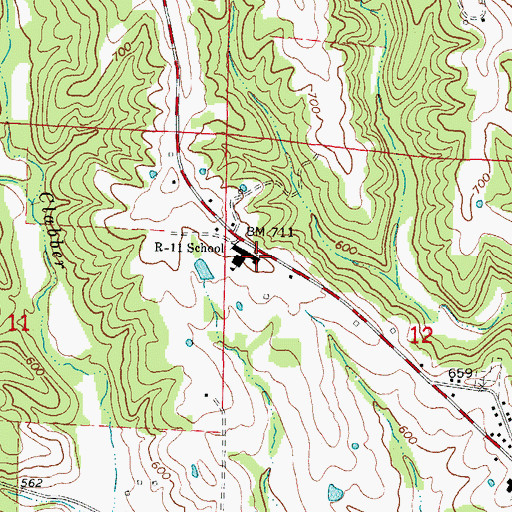 Topographic Map of South Callaway Elementary School, MO