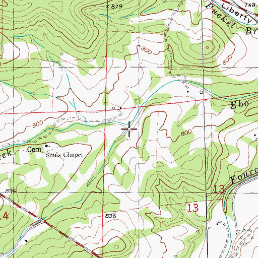 Topographic Map of Rabbit Hollow, MO