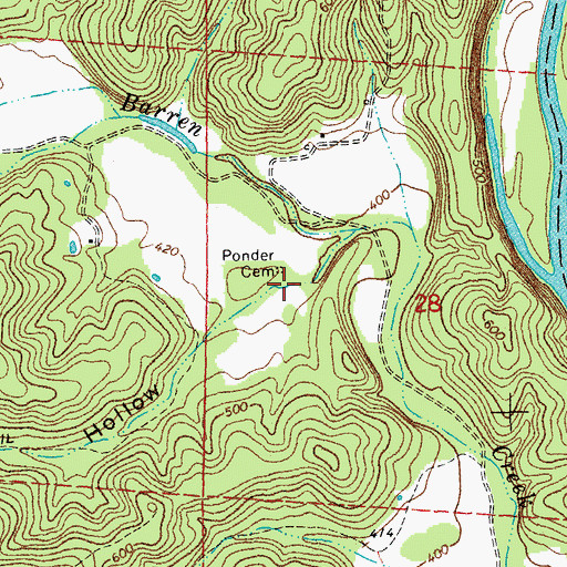 Topographic Map of Racetrack Hollow, MO