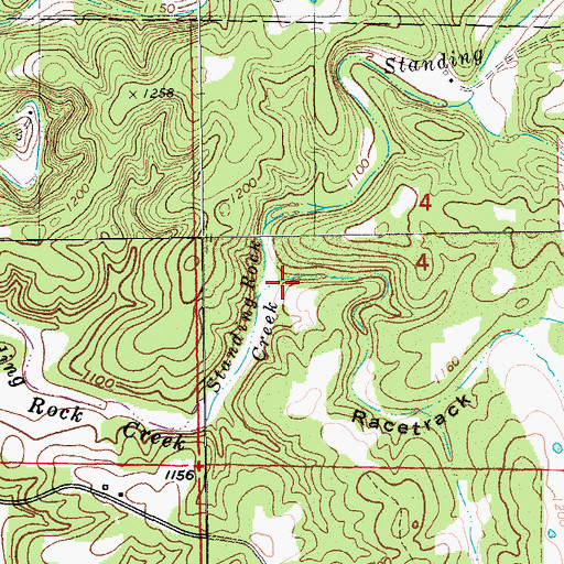 Topographic Map of Racetrack Hollow, MO
