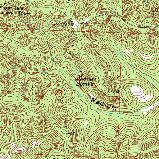 Topographic Map of Radium Spring, MO