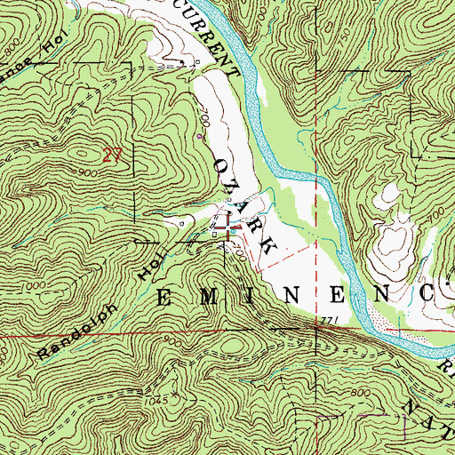 Topographic Map of Randolph Hollow, MO