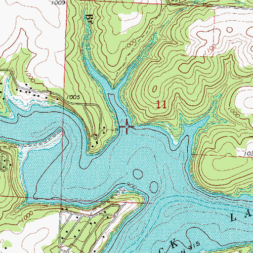 Topographic Map of Raridan Branch, MO
