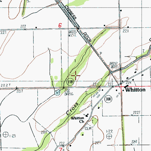 Topographic Map of Tupelo Lake, AR