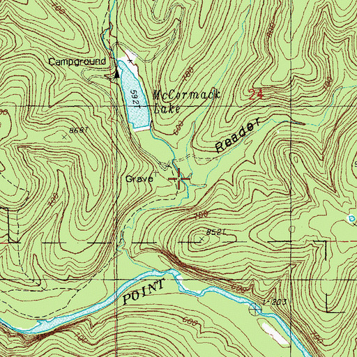 Topographic Map of Reader Hollow, MO