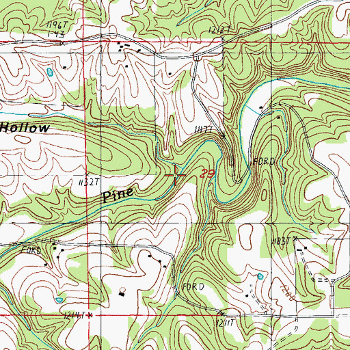 Topographic Map of Rebel Hollow, MO