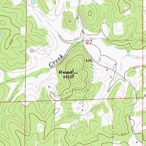 Topographic Map of Reed Hill, MO