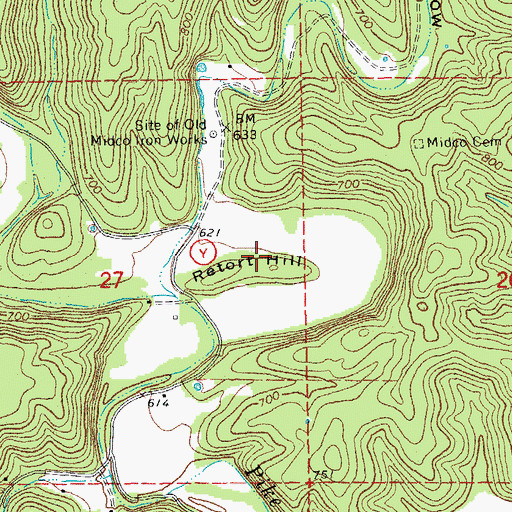 Topographic Map of Retort Hill, MO