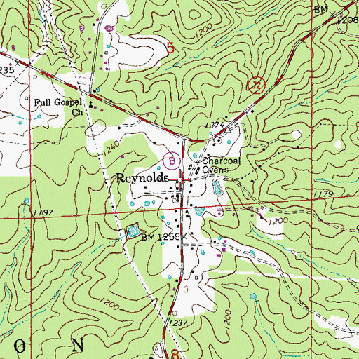 Topographic Map of Reynolds, MO