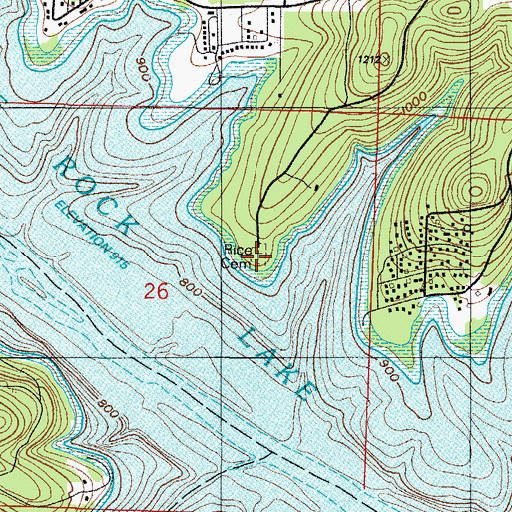 Topographic Map of Rice Cemetery, MO