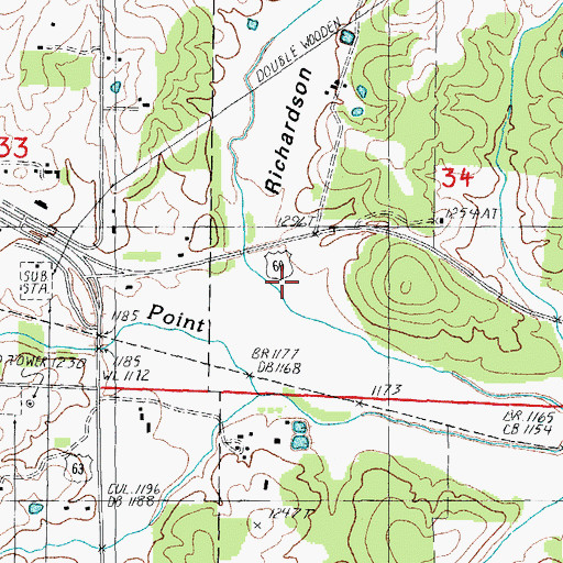 Topographic Map of Richardson Hollow, MO