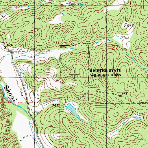 Topographic Map of Richter State Wildlife Area, MO