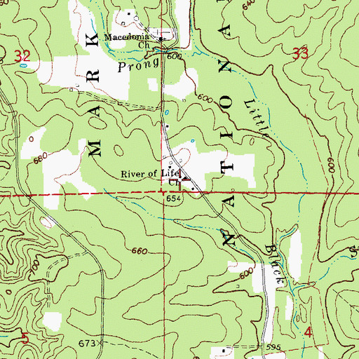 Topographic Map of River of Life Church, MO