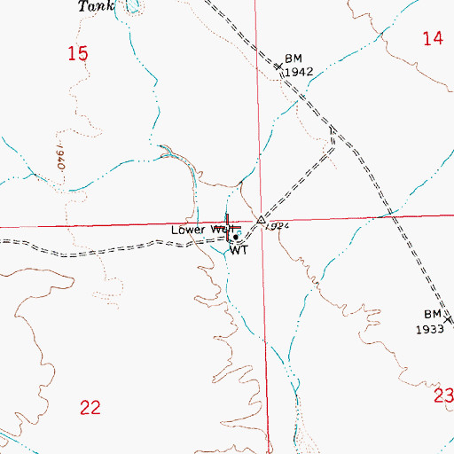 Topographic Map of Lower Well, AZ