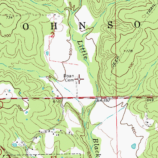 Topographic Map of McRone Cemetery, MO