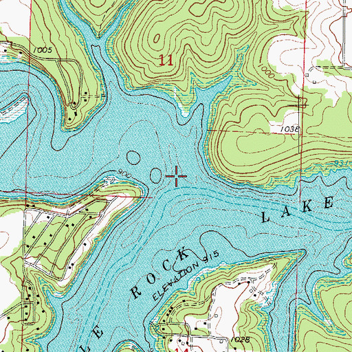 Topographic Map of Roaring River, MO
