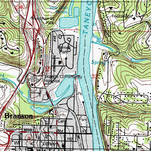 Topographic Map of Roark Creek, MO