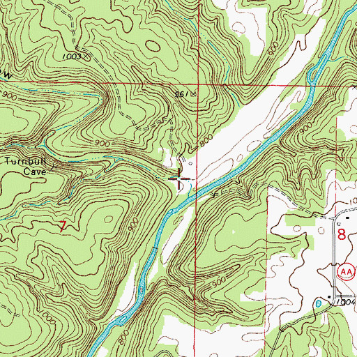 Topographic Map of Robinson Hollow, MO