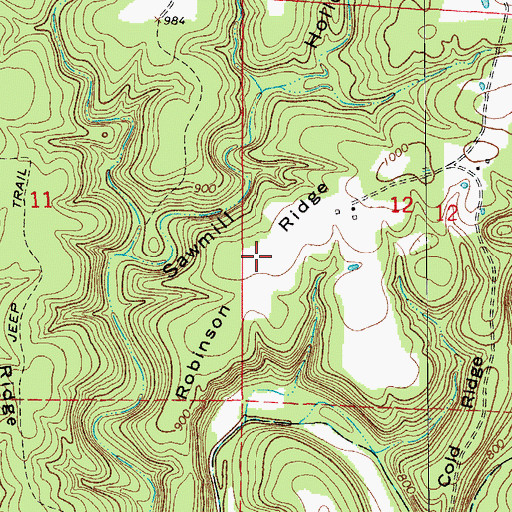 Topographic Map of Robinson Ridge, MO