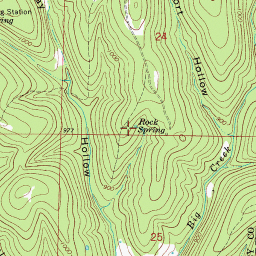 Topographic Map of Rock Spring, MO