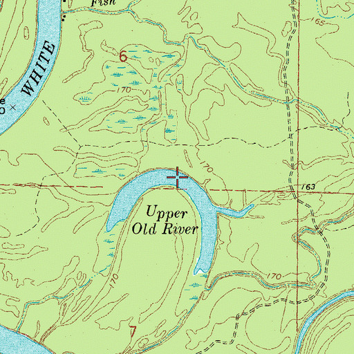 Topographic Map of Upper Old River, AR