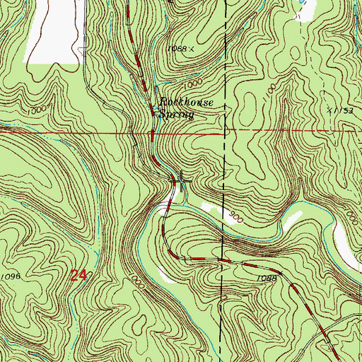 Topographic Map of Rockhouse Hollow, MO