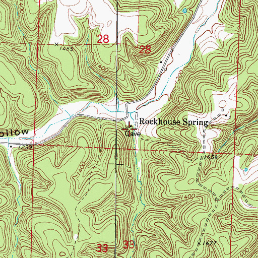 Topographic Map of Rockhouse Spring, MO
