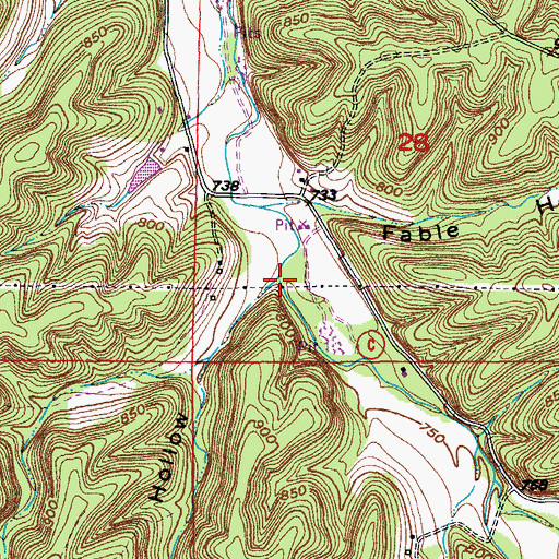 Topographic Map of Roderick Hollow, MO