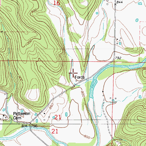 Topographic Map of Roller Hollow, MO