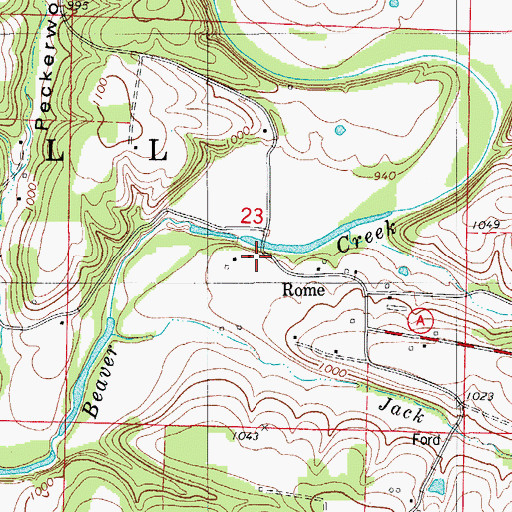 Topographic Map of Rome, MO